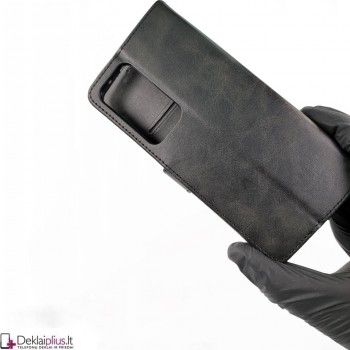 Dirbtinos odos dėklas su skyreliais - juodas (Xiaomi 12T/12T Pro) Dirbtinos odos dėklas su skyreliais - juodas (Xiaomi 12T/12T Pro)